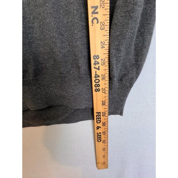 Jos A Banks Sweater Men's XXL Gray Pima Cotton Quarter Button Pull Over Preppy - Picture 5 of 10